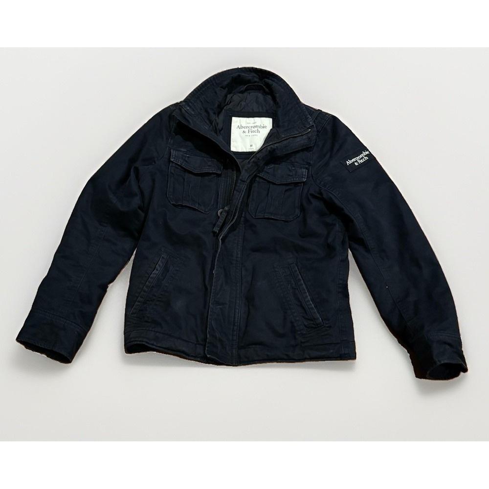 Vintage Abercrombie & Fitch Navy Blue Sentinel Military Jacket Mens M Y2K